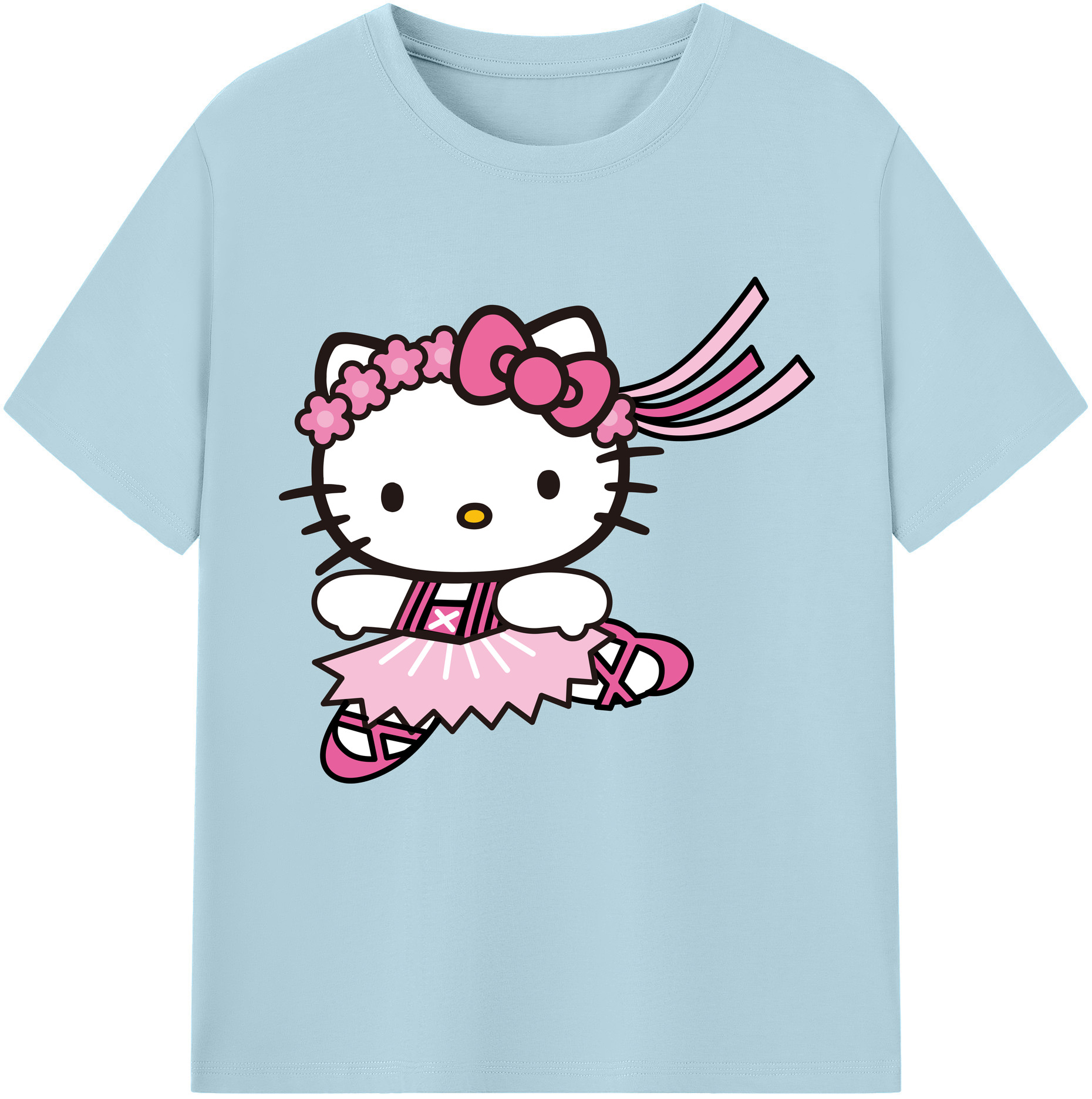 （画像用） Hello Kitty ハローキティ 綿100％半袖Tシャツ（フロントプリント）